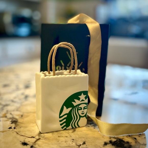 Retired Starbucks White ceramic gift card holder mini bag - Picture 8 of 8